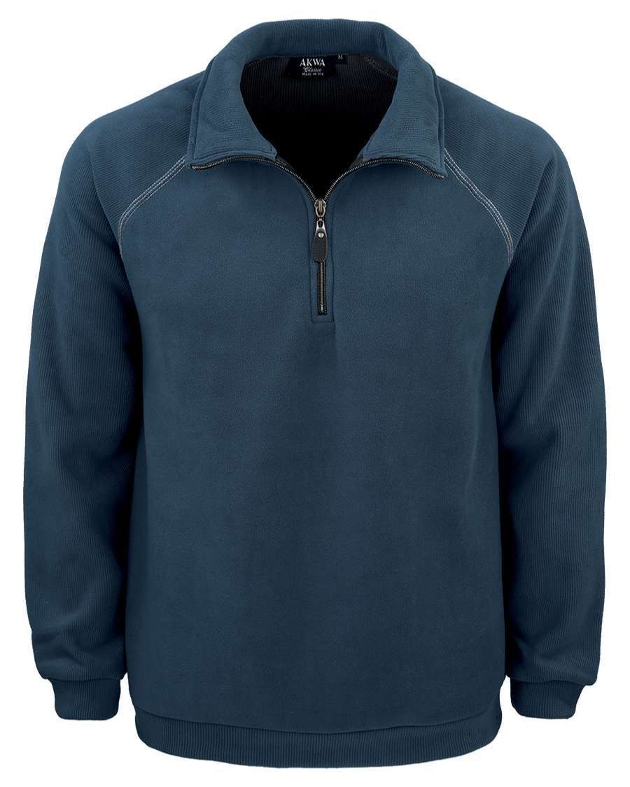 AKWA Men's Corduroy Bonded Fleece 1/4 Zip Pullover